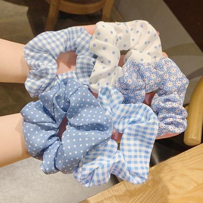 Lot de 5 chouchous élégants pour femmes, simulation minimaliste, cravates en soie, imprimé, boucle élastique pour cheveux, queue de cheval, accessoires pour cheveux