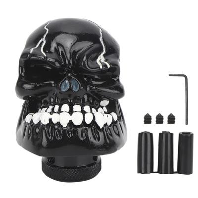 Totenkopf Kopf Stock Manueller Schaltknauf Hebel Modifizierter Schalthebel 8MM 10MM 12MM Adapter Schwarz