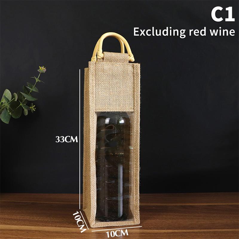 Single Double Bottle Linen Wine Box Red Wine Holder Luxurious Gift Packaging for Festivals