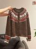 Jacquard autumn and winter new knitted cardigan sweater women's loose soft waxy casual lazy style versatile coat top long sleeve