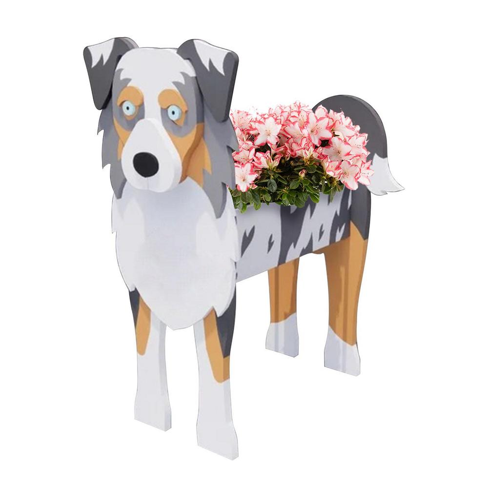 Australian Shepherd Dog Vase Pots DIY PVC Flower Planters Garden Dog Garden Planter Planter Decor Dog Pot Flower Shape Home