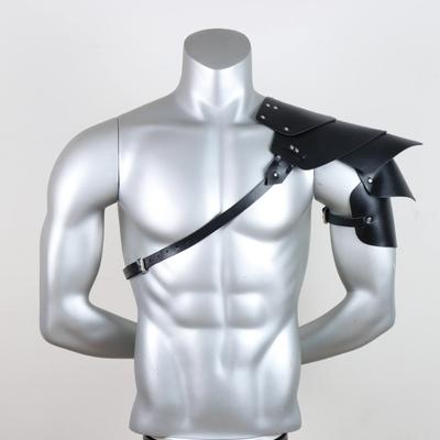 Men's Black Viking Warrior Style Multi-Layered Shoulder Armor Medieval Retro Armor Knight Armor Cosplay Accessory