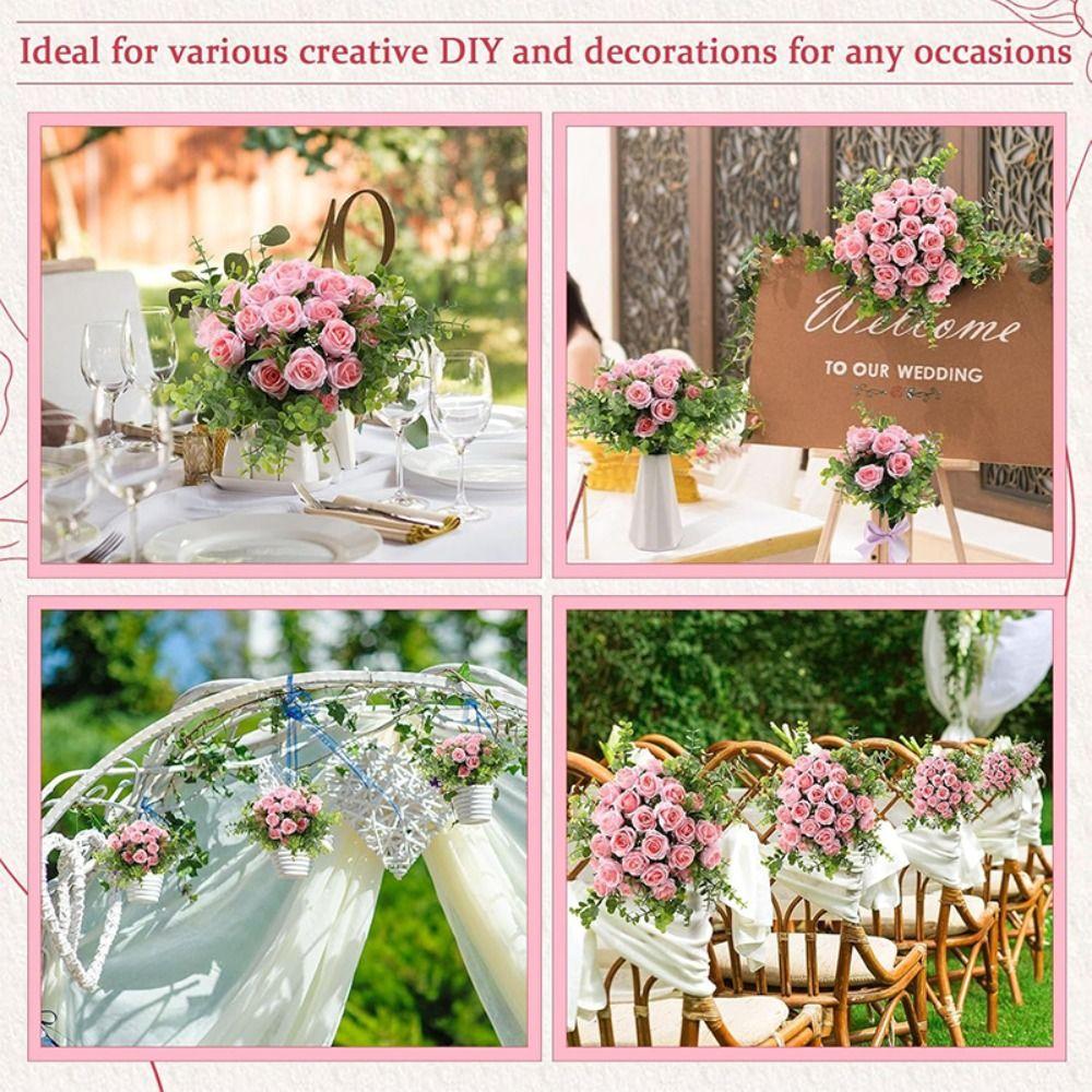 Lifelike with Stems Artificial Rose Flowers Real Touch Floral Arrangements Silk Flowers Fake Flower Bouquets Party Centerpieces