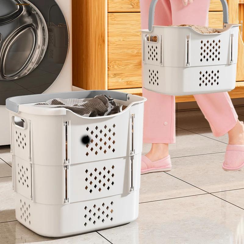Large Folding Laundry Basket with Handle Hamper Storage Dirty Clothes Telescopic Dirty Laundry Basket Bathroom Accessories
