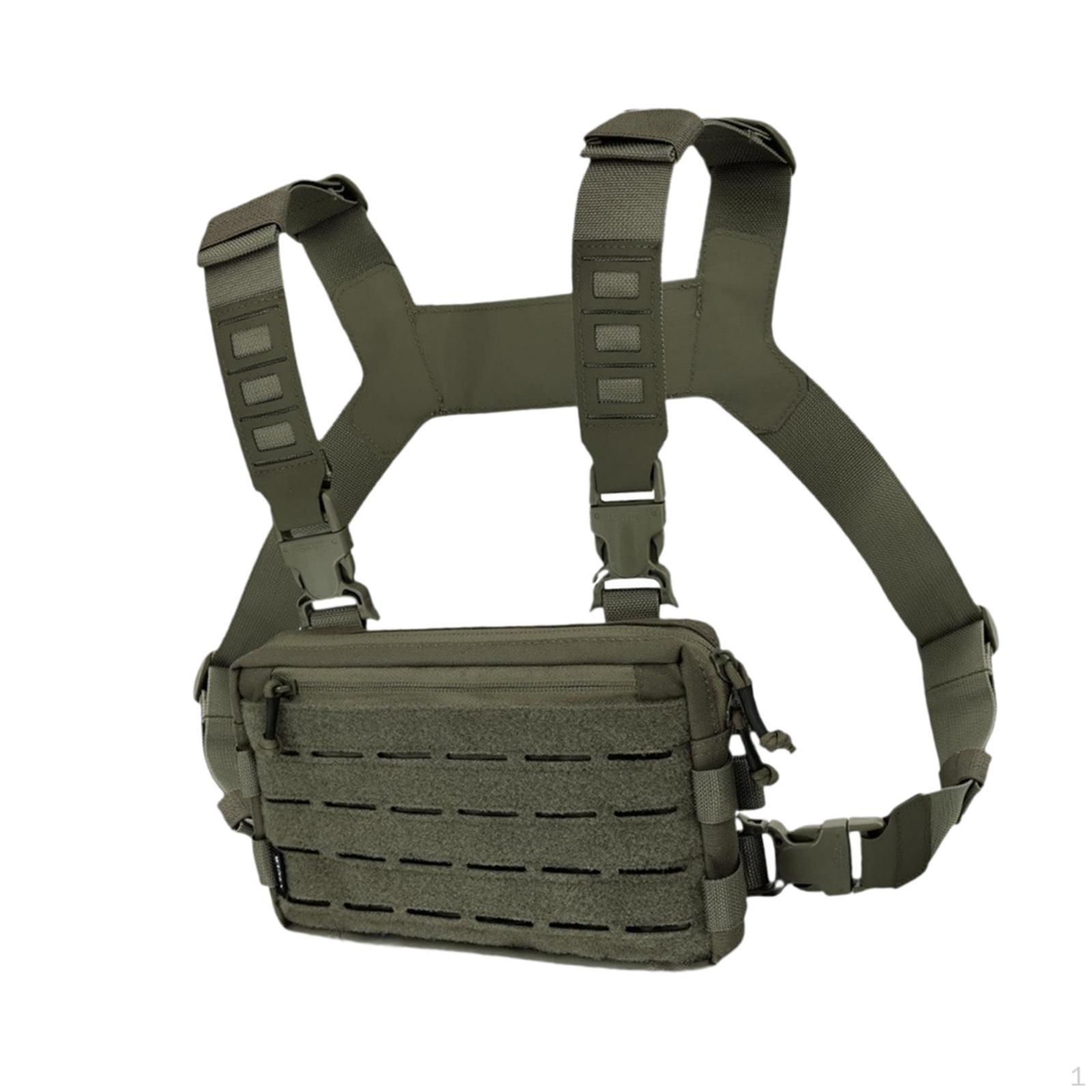 

Chest Pack Polyester Nylon Rig Pouch for Hunting Rock Climbing Cycling зелений