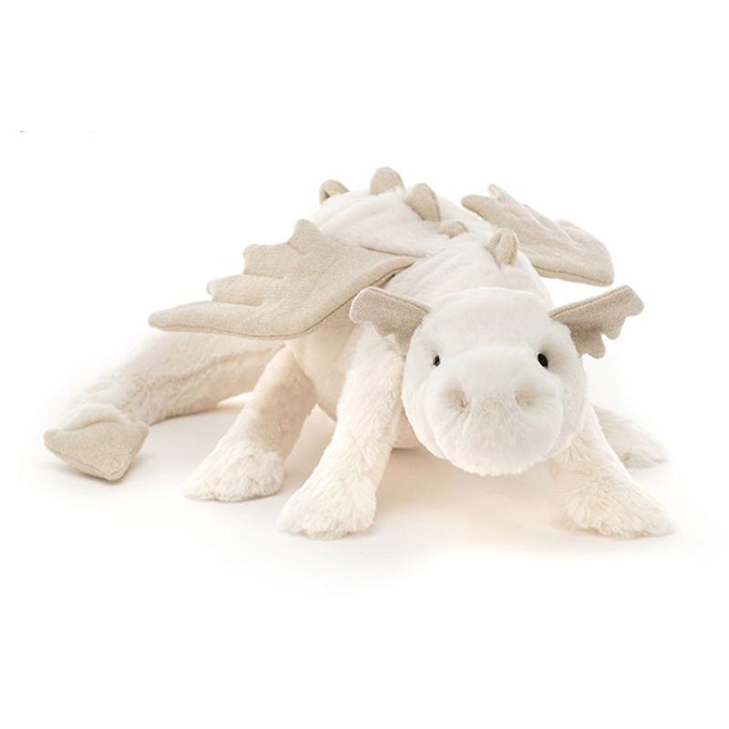 JELLYCAT Mythical Animals Snow Dragon Funny White Doll Plush Figure 7cm/12cm/19cm Height 26cm/50cm/66cm Length