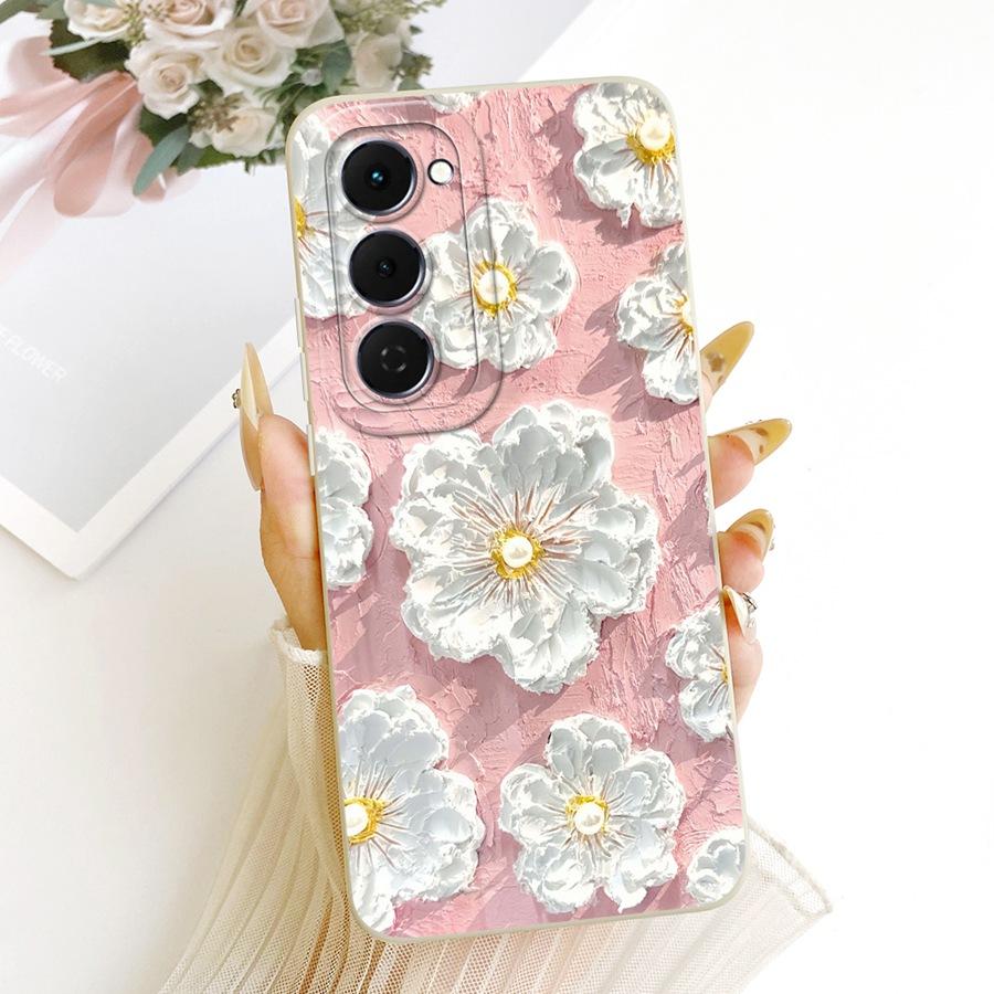 For Tecno Spark 40 Pro Plus Case Fashion Flower Soft Silicone Len Protective Cover For Tecno Spark 40Pro 40C Spark 40Pro+ Coque