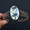 K2 Azurite Pure Copper Wire Wrapped Handmade Jewelry Bangle Bracelet Adjustable Gift For Her