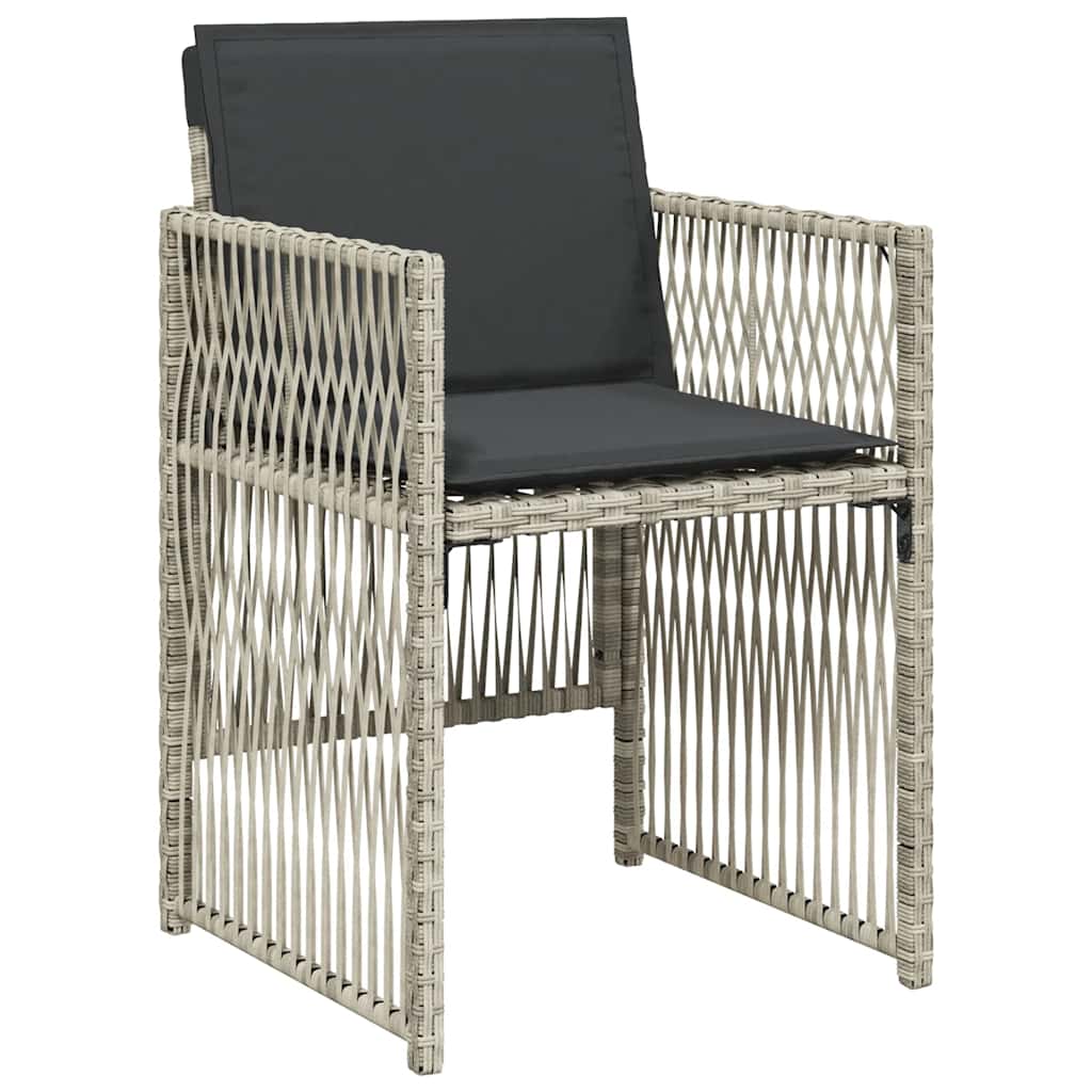 Vidaxl 11-Cz. Zestaw Mebli Do Ogrodu Z Poduszkami Jasnoszary Rattan Pe