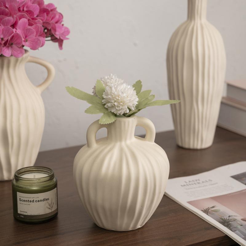 Plastic Vase White Imitation Ceramic Flower Vase Modern Art Nordic Decorative Wedding Home Indoor Table Gifts Dry Flower Vases