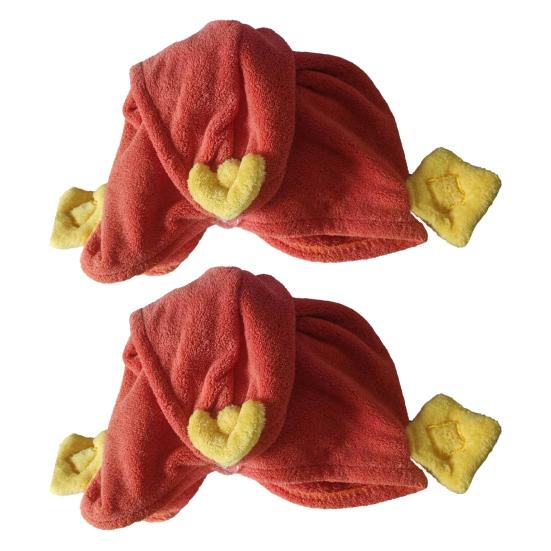 Hair Drying Towel Absorbent God of Wealth Hair Wrap with Button Fast