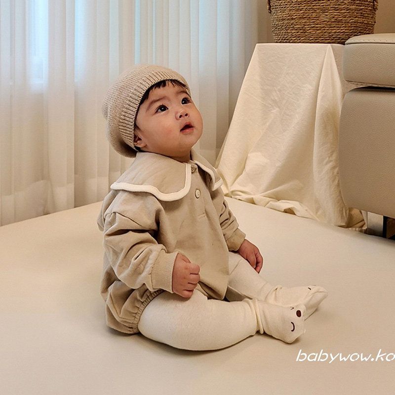 

Cute Autumn Doll Collar One-Piece Romper Onesie Apricot color 66
