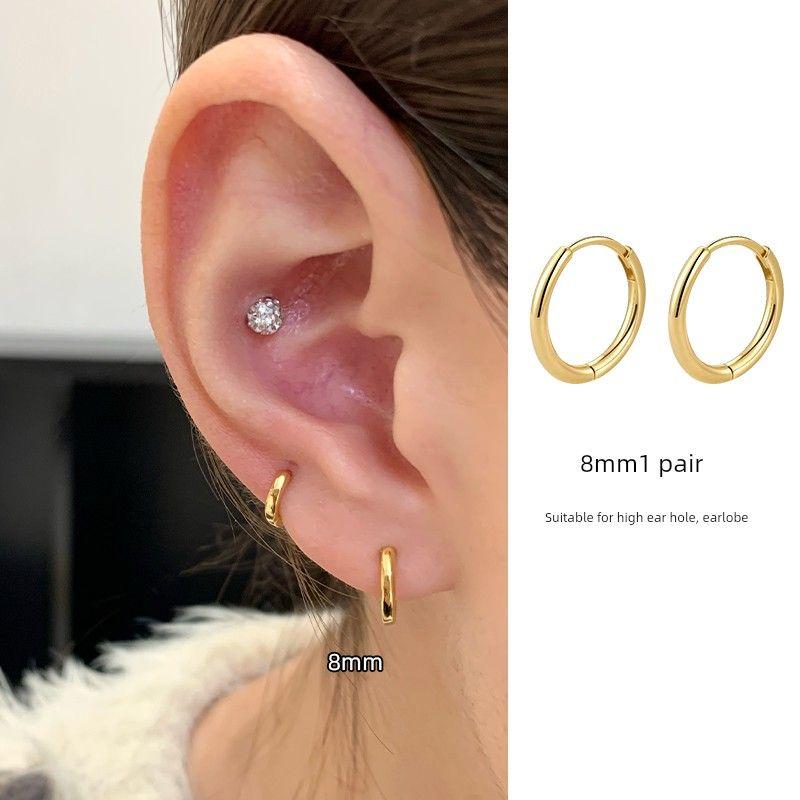 Ringring Store Mini Ear Studs Super Small Exquisite Simple Bracelet Earrings Female Edge Ear Bone Stud Ring Ear Ring Small Earrings