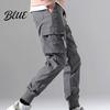 Loose Trousers Men Multiple Pockets Color Elastic Lining Solid Pants Plush Waist Warm Cargo