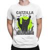 Funny Catzilla Japan Cat Kitten Lover Men T Shirt Male Casual Tees Summer Hombre Oversized Tee Harajuku Shirt Men Clothing