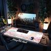 1 Stück Kirschblütenfest Japan Gaming-Mauspad Tastatur Schreibtischmatte Rutschfeste Gummikante Wasserdichtes Computer-Mauspad für Büro Heimdekoration Y127