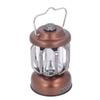 Retro Camping Lantern Vintage Camping Lamp Type C Rechargeable 3 Modes Dimmable with Hook Waterproof LED Tent Lamp for Garden Brown