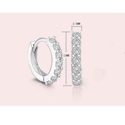 Błyszczące cyrkonowe okrągłe złote kolczyki koła modna biżuteria kolczyki dla kobiet prezent na rocznicę ślubu S-E14