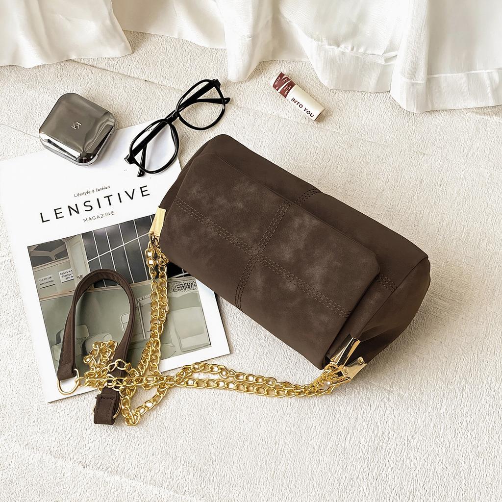 Women Small Square Shoulder Bag, Korean Style Matte Chain Hobo Bag, Minimalist Fashion Crossbody Purse