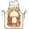 1pc 1pcs Chef's Hat Apron with Double-Sided Vegetable & Kitchen Utensil Print - Suitable for Gardening, Orchard Picking, Christm