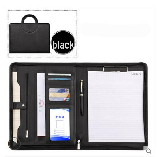 Leather A4 Zippered Business Manager Folder for Contracts and Documents