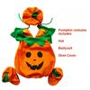 Set Costume di Zucca di Halloween per Bambini Ragazzi Ragazze Tuta Zucca Carina con Cappello e Sacchetto per Dolci Festa di Halloween Performance sul Palco