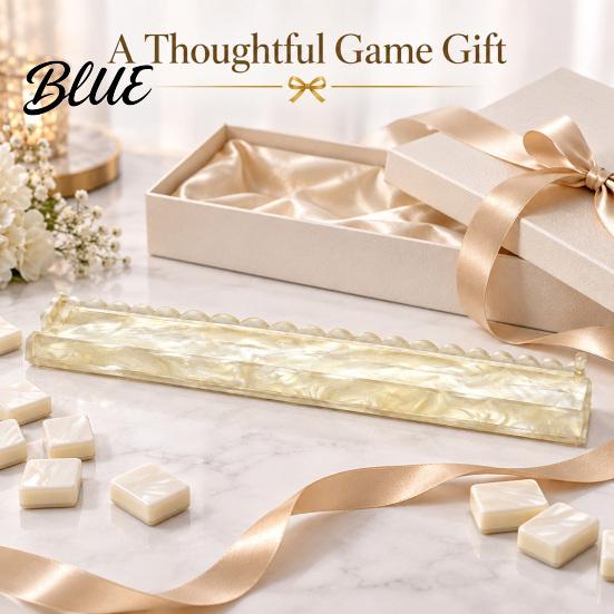 American Mahjong Tile Racks with Built-In Magnetic Pushers Acrylic Transparent Organizers Racks Scalloped Edges for Game Night Party Supplies