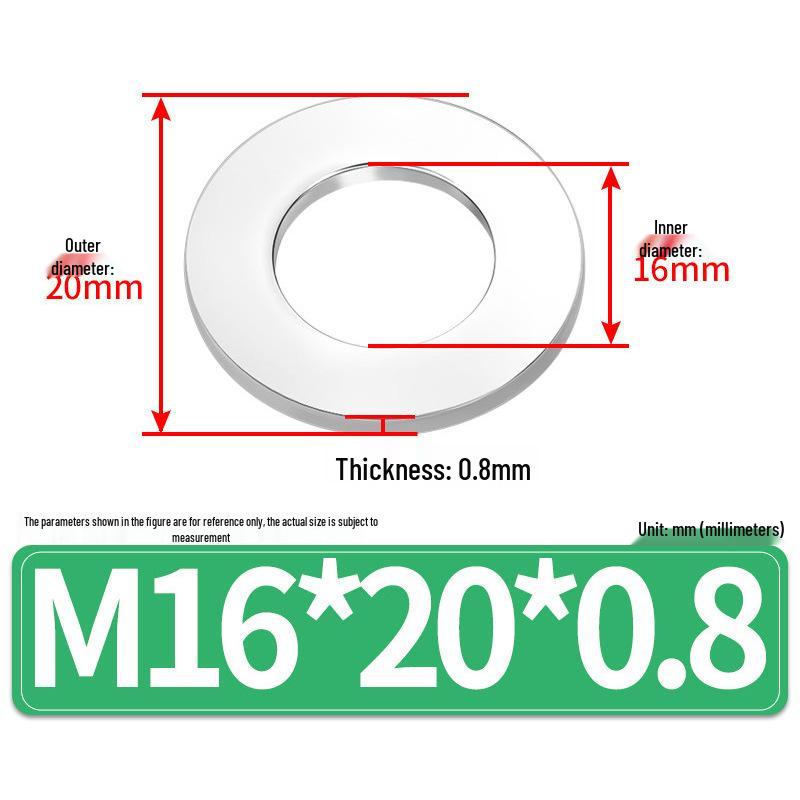 Jin Juntai Thick & Thin Stainless Steel Flat Washer, Round M10-M36
