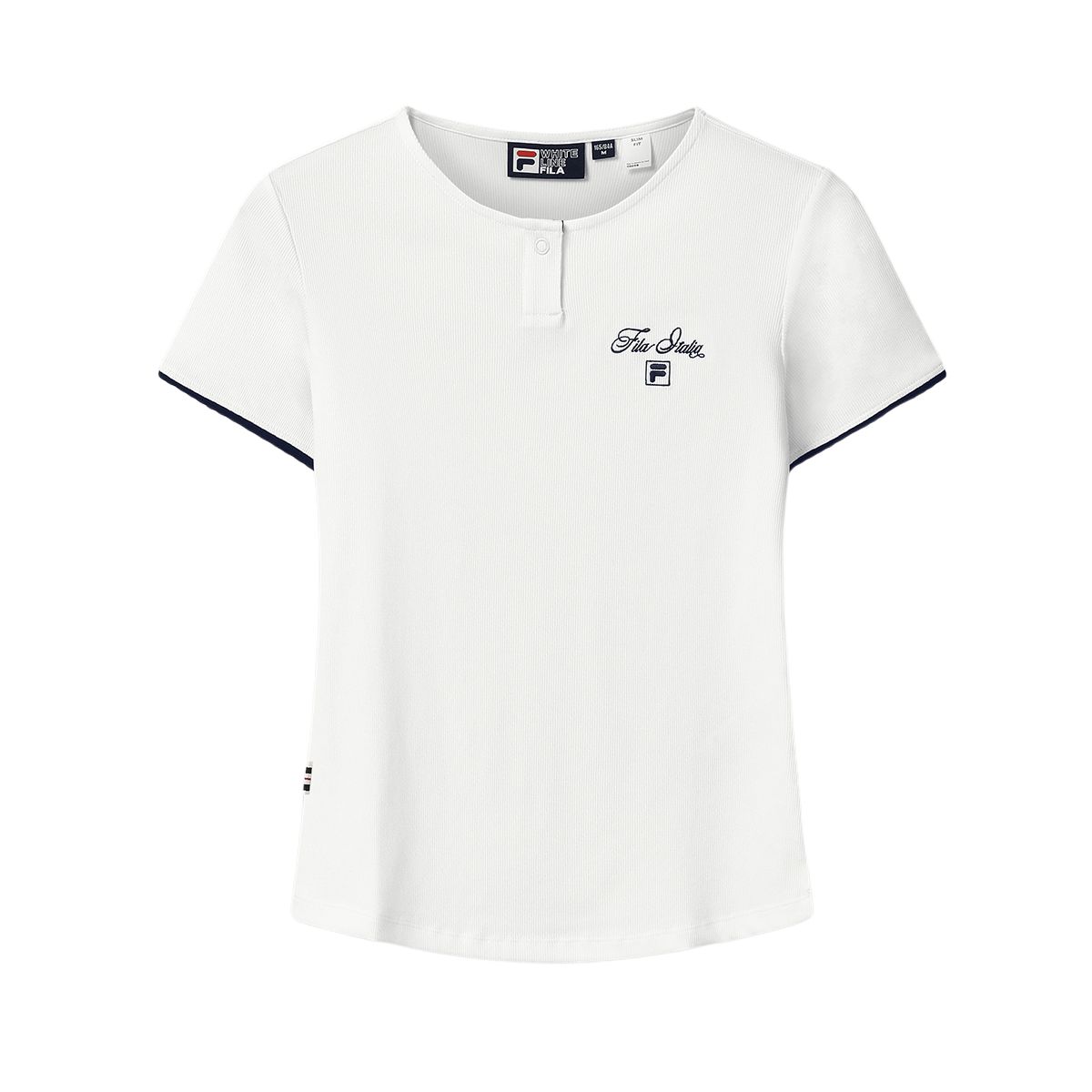 FILA Heritage Slim Fit Henley Simple Casual Short Sleeve T-Shirt Women tops F11W638108FWT S