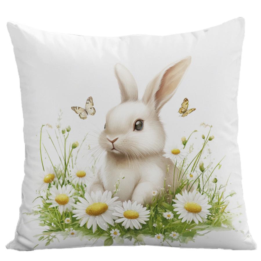 Grenzüberschreitende Osterhase Eier Kissenbezug - Plüschkissen im nordischen Stil für Büro, Auto, Sofa