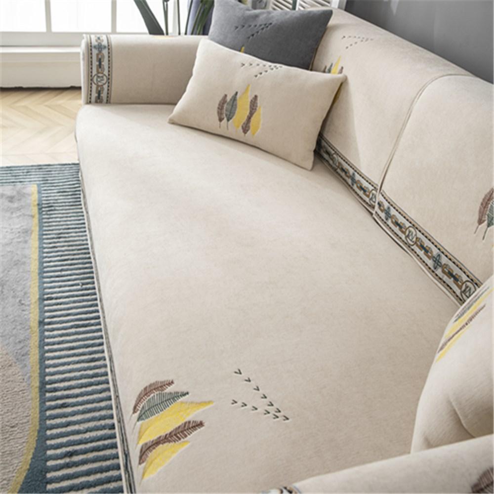 Čtyři roční období Univerzální Vyšívaný Jednobarevný Chenille Široká stuha Polštář na pohovku Severský Jednoduchý Protiskluzový Kombinace Polštář na pohovku Ručník