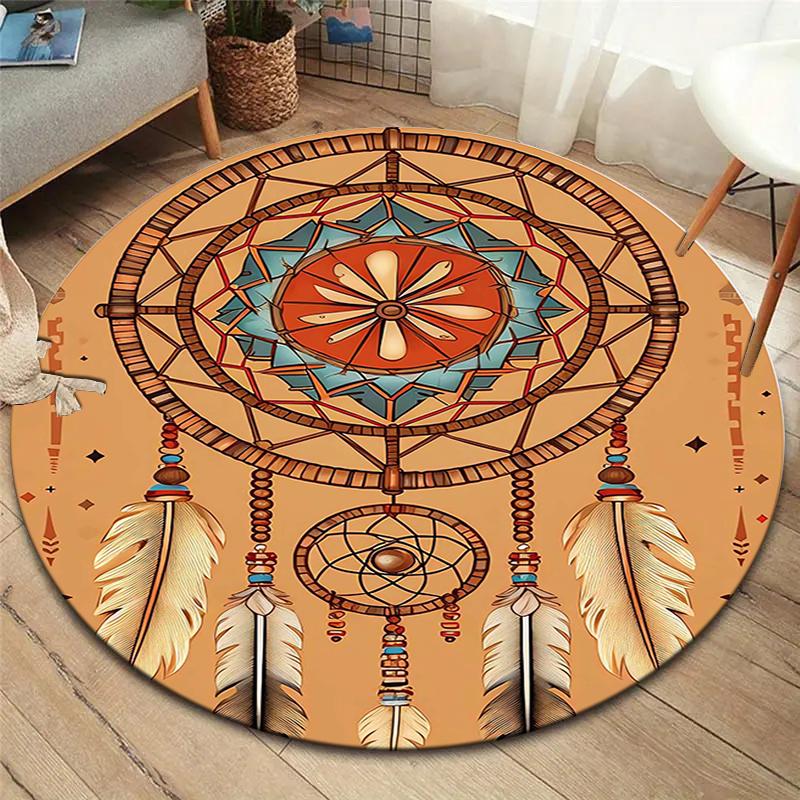 Dreamcatcher Round Area Rug,Carpet Rug for Living Room Bedroom Sofa Playroom Decor,Non-slip Floor Mat