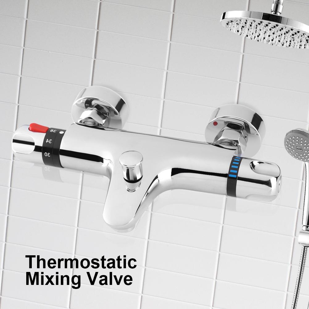 Thermostatic Mixing Valve Control Valve Thermostatic Shower Faucet Bathroom Mixer Tap Chrome Wall Mounted
