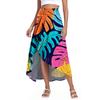 Women's Fashion Casual Printed Slit Ruffle High Waisted Fluttering Shorts Skirt
