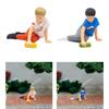 1:64 Boy with A Toy Car Tiny People Model Miniature Painted Figure Crafts for Scenery Landscape