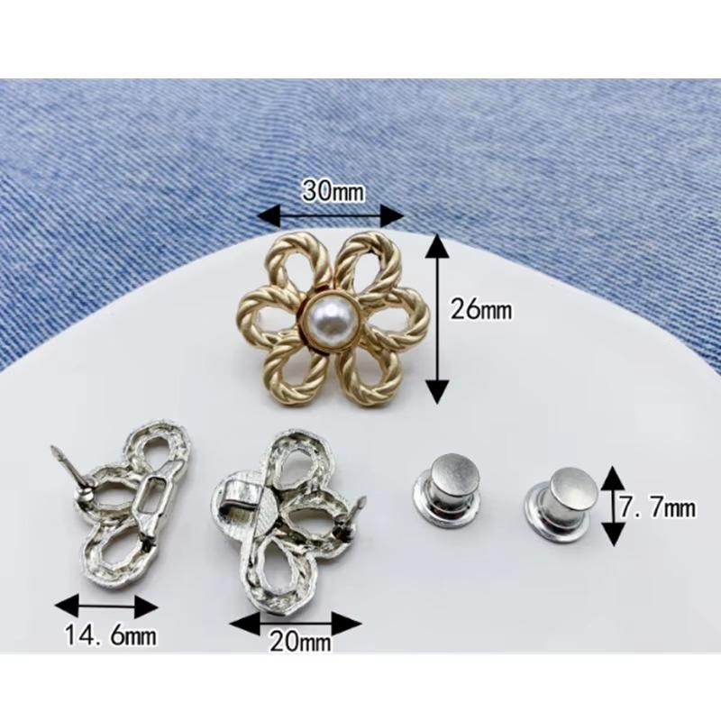 The Flower Waist-cinching Button Is Detachable No Need for Drilling or SewingIt Can ReduceThe Waist Size It Is A Flat-bottomed Waist-cinching Wonder