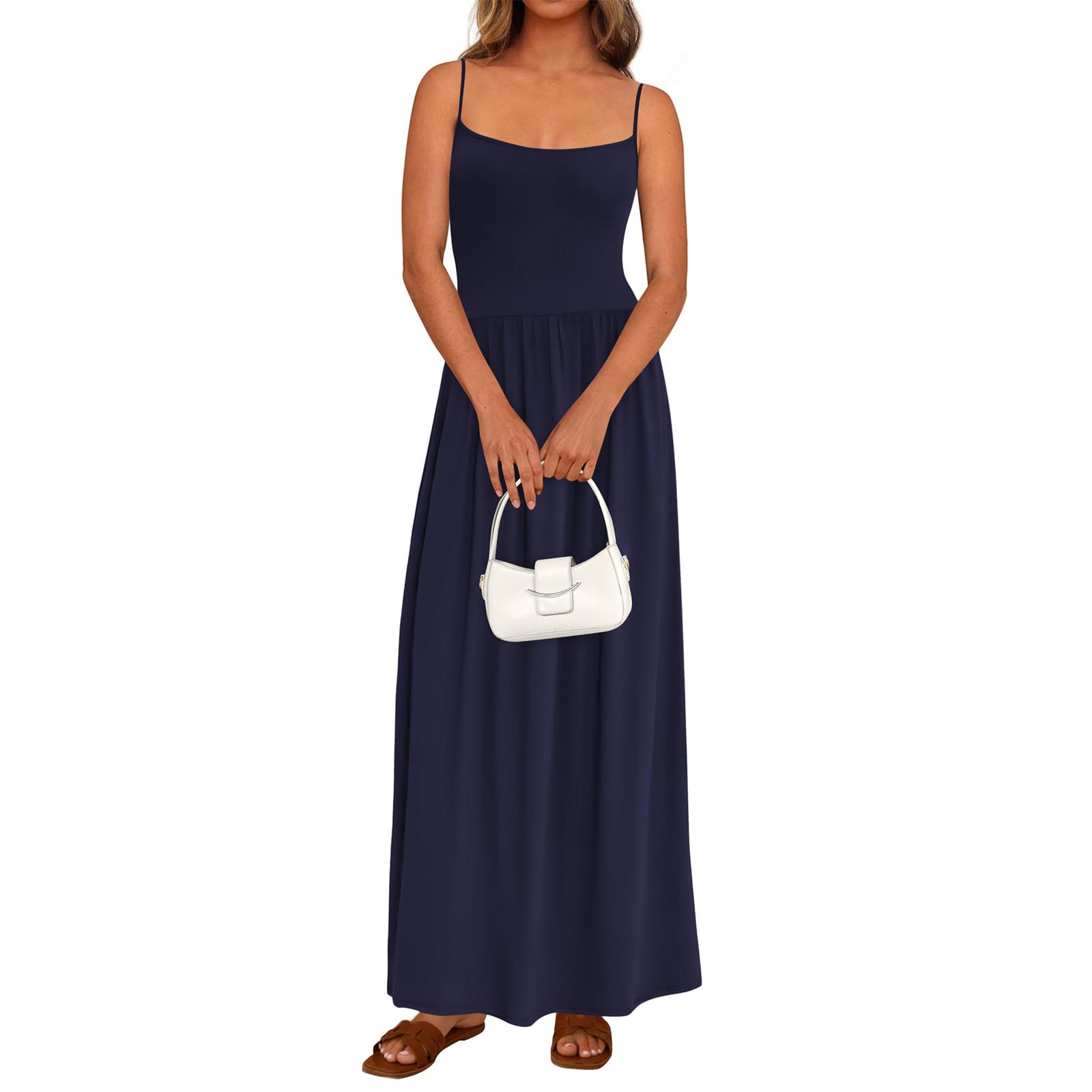 

Жіноча модна сукня без рукавів L синій