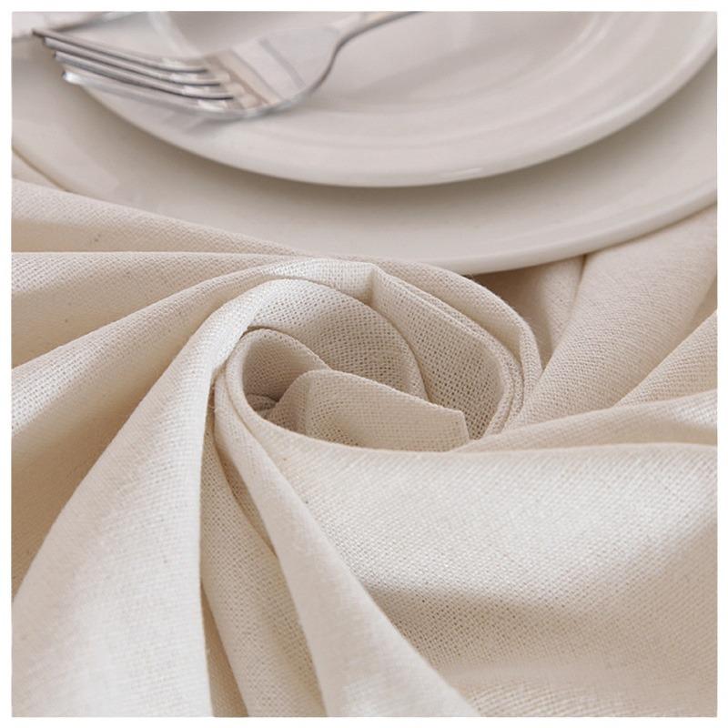 Polyester Cotton Tablecloth Thickened Modern Simple White Solid Color Lace Coffee Table Tablecloth Dining Table Cloth