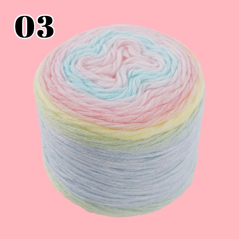 100g 240M 1 Roll Rainbow Woollen Yarn New Soft Hand Woven Yarn Hat Scarf Sweater Gradient Color Dyeing Crocheting Blend Yarn