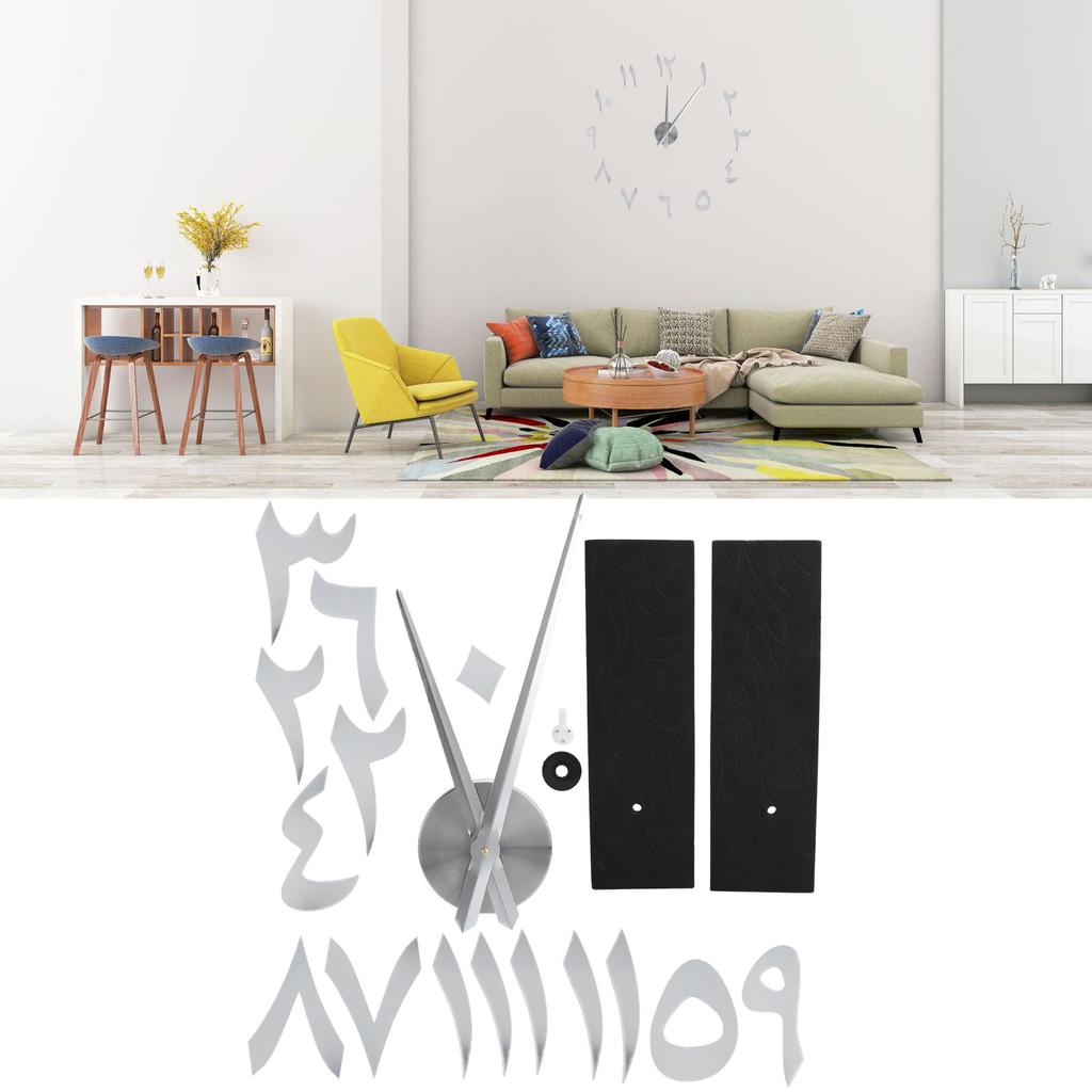 Wanduhr Innovativ Modern Acryl DIY Uhr Set für Zuhause Wohnzimmer DekorationSilber