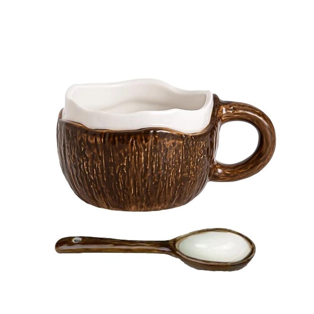 INS Creative Coffee Cup Irregular Imitation Coconut Shell Water Cup Coconut Ceramic Mug Household