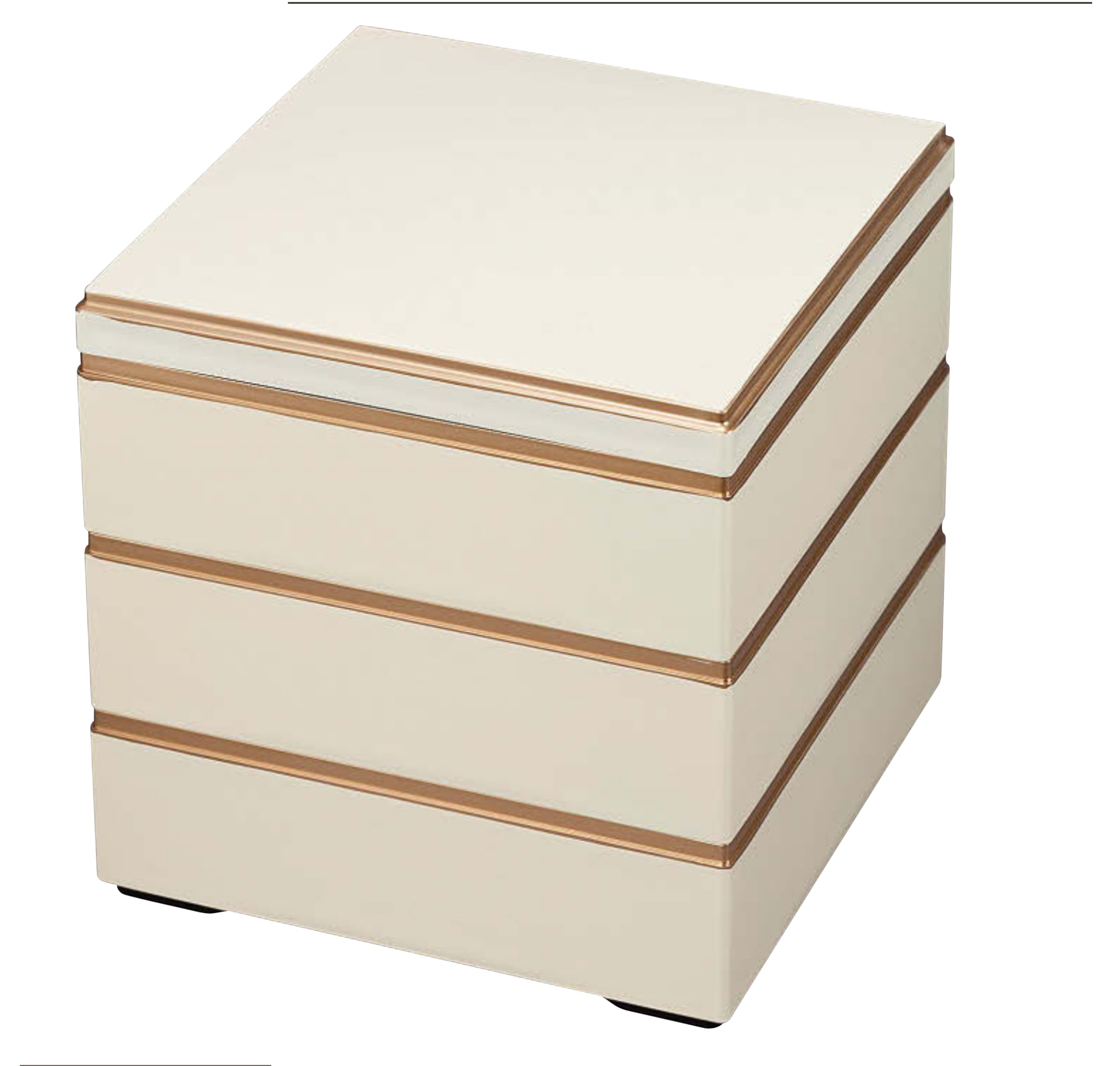 Wakaizumi Kurashige tiered ivory with gold rim and black Lacquerware 7-inch box interior 3-tier H-155-35A чёрный 8500₽