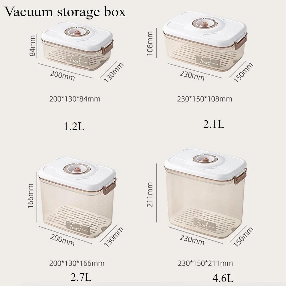 Food Vacuum Storage Box Airtight Container - Reusable Kitchen Storage Box with Drain Net and Vacuum Pump To Keep Food Fresh