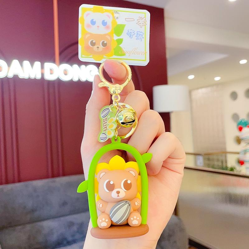 

Подсолнух Кукла Медведь Брелок Подвеска для машины Шарм для сумки Держатель для ключей Брелок Пара коричневый