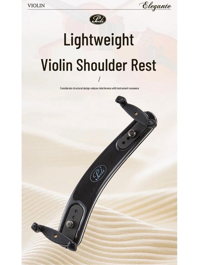 PEDI Super-Light Carbon Fiber Titanium Violin Shoulder Rest & Viola Chin Support