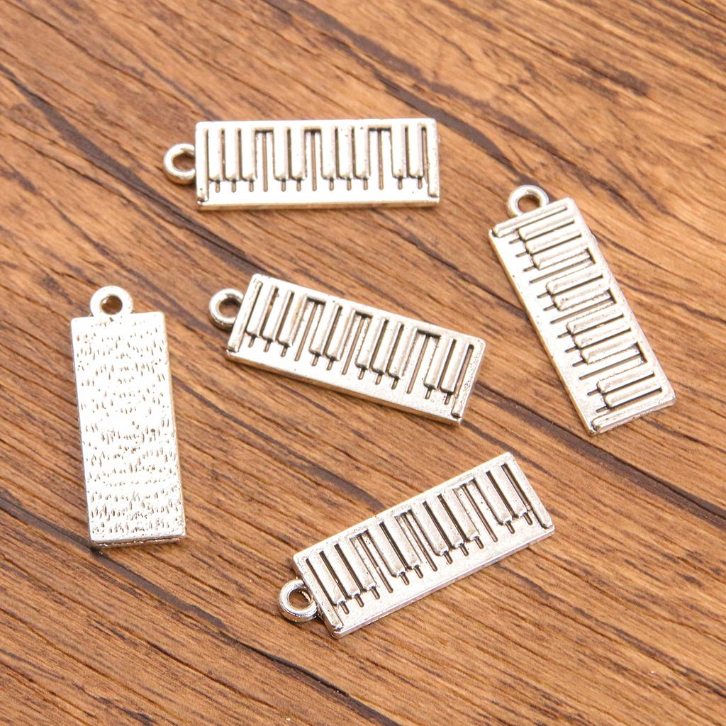 10pcs Musical Note Pendant Piano Guitar Microphone Speaker Suona Music Equipment Alloy Jewelry Accessories