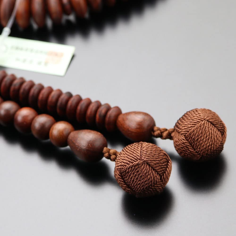 Tendai Buddhist Prayer Beads for Men 9 Dimensions Red Sandalwood Bon Tenbo Prayer Beads Kyoto Prayer Beads 108 Beads Kyoto Shutan Shitan 9 Dimensions