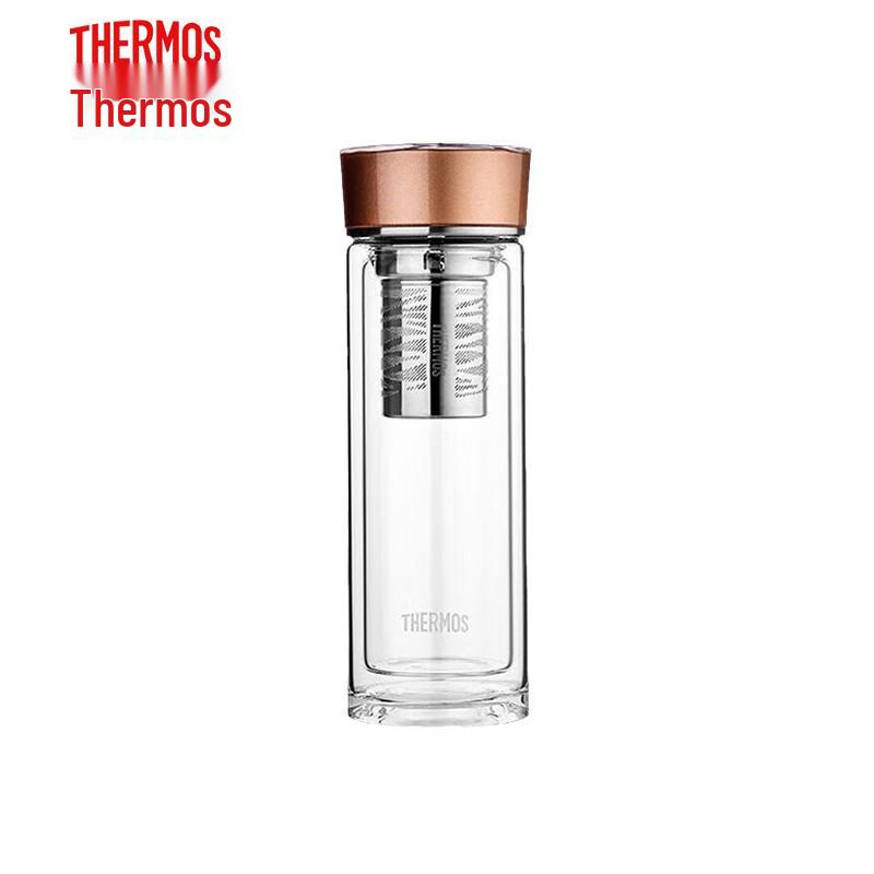 Thermos Double-Layer Tea Infuser Glass Cup