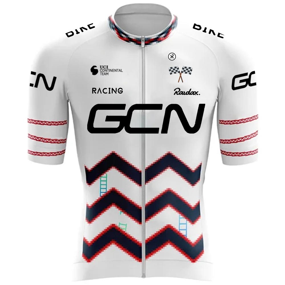 2026 RAUDAX GCN Nieuwe Fietsset voor Mannen Zomerse Racefiets Korte Mouwen Fietsjersey MTB Ademende Fietsbroek met Bretels Set