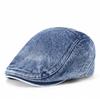 Vintage Washed Denim Flat Cap Dad Distressed Jean Newsboy Hat Men's Casual Style Berets Woman Fashion Ivy Cap